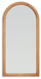 Close-up of Dairville Floor Mirror wooden frame