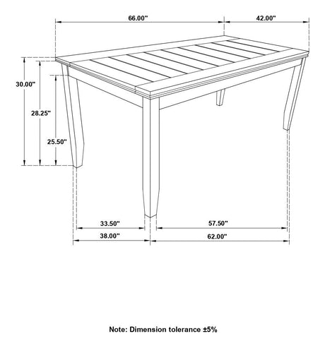 Side view of Dalila Cappuccino Rectangular Dining Room Set