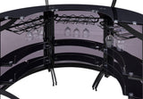 Curved demilune shape Dallas home bar cabinet