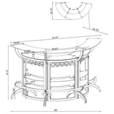 Dallas 3-piece modern black home bar corner view