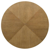 Danvers 54-inch round wood dining table brown oak close-up of wood grain