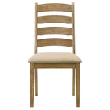 Danvers brown oak wood dining side chair set of 2 back view