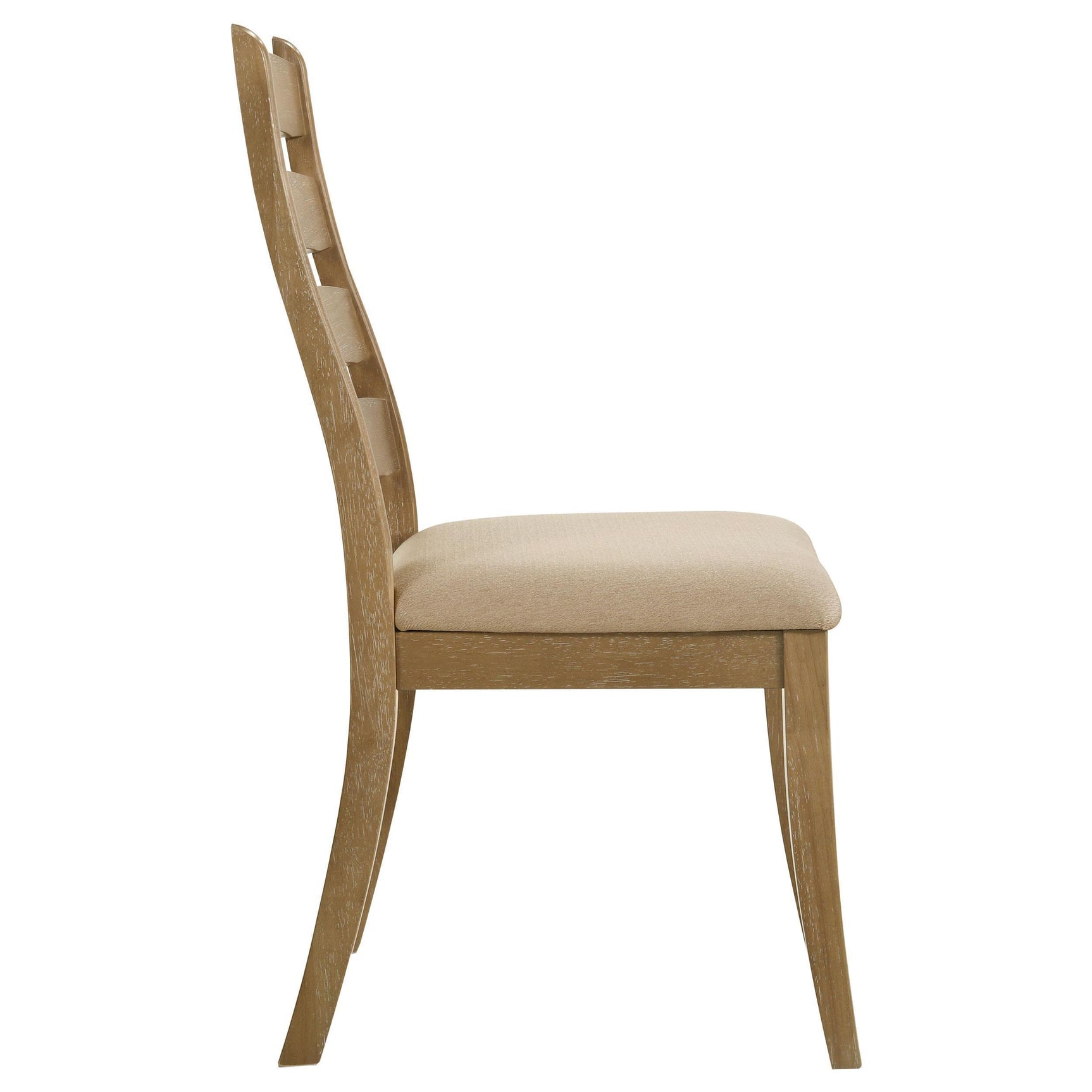 Danvers brown oak dining chair angled on floor