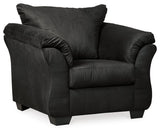 Close-up of polyester upholstery on Darcy chair