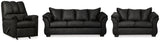 Darcy Black loveseat side angle