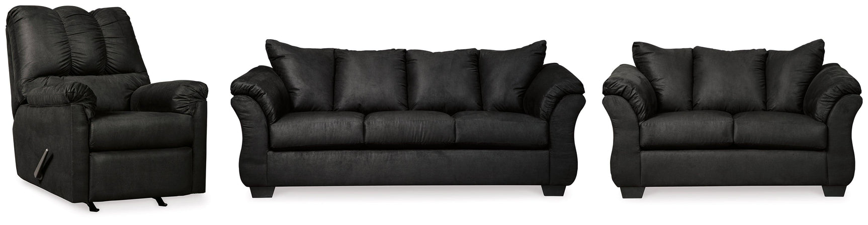 Darcy Black loveseat side angle