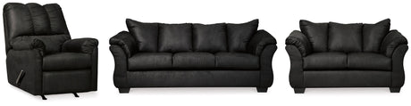 Darcy Black loveseat side angle