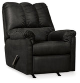 Darcy Black rocker recliner reclining position