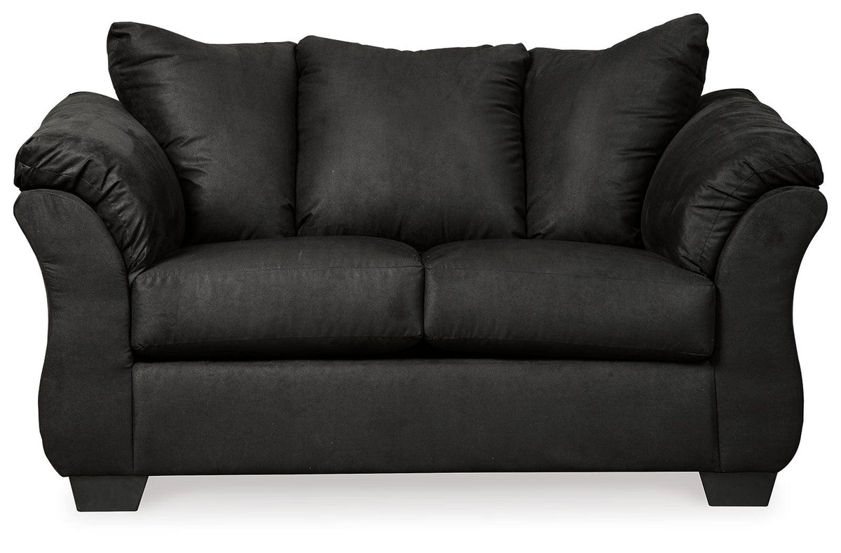 Close-up of pillow top armrests on Darcy sofa