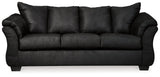 Recliner showing metal-reinforced seat