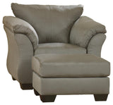 Side angle of Darcy Cobblestone Chair and Ottoman