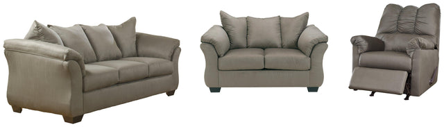 Darcy Cobblestone Sofa, Loveseat And Recliner - Ella Furniture