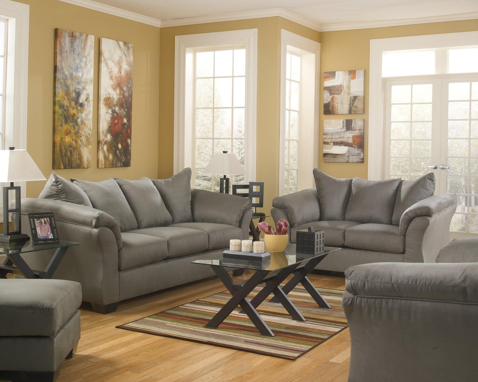 main view of Darcy Cobblestone Sofa Loveseat Chair And Ottoman furniture