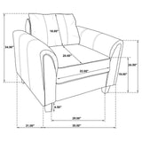 Davis chair profile angle showing pleating and upholstery
