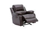 Daytona Brown reclining sofa and loveseat set - side angle in warm brown upholstery