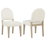 Lucaire Curved High Back Upholstered Dining Chair Cream Set of 2 — product view