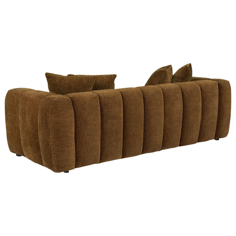 Lazaro 2-piece Fabric Upholstered Wide Channel Sofa Set Bronze — product image 5
