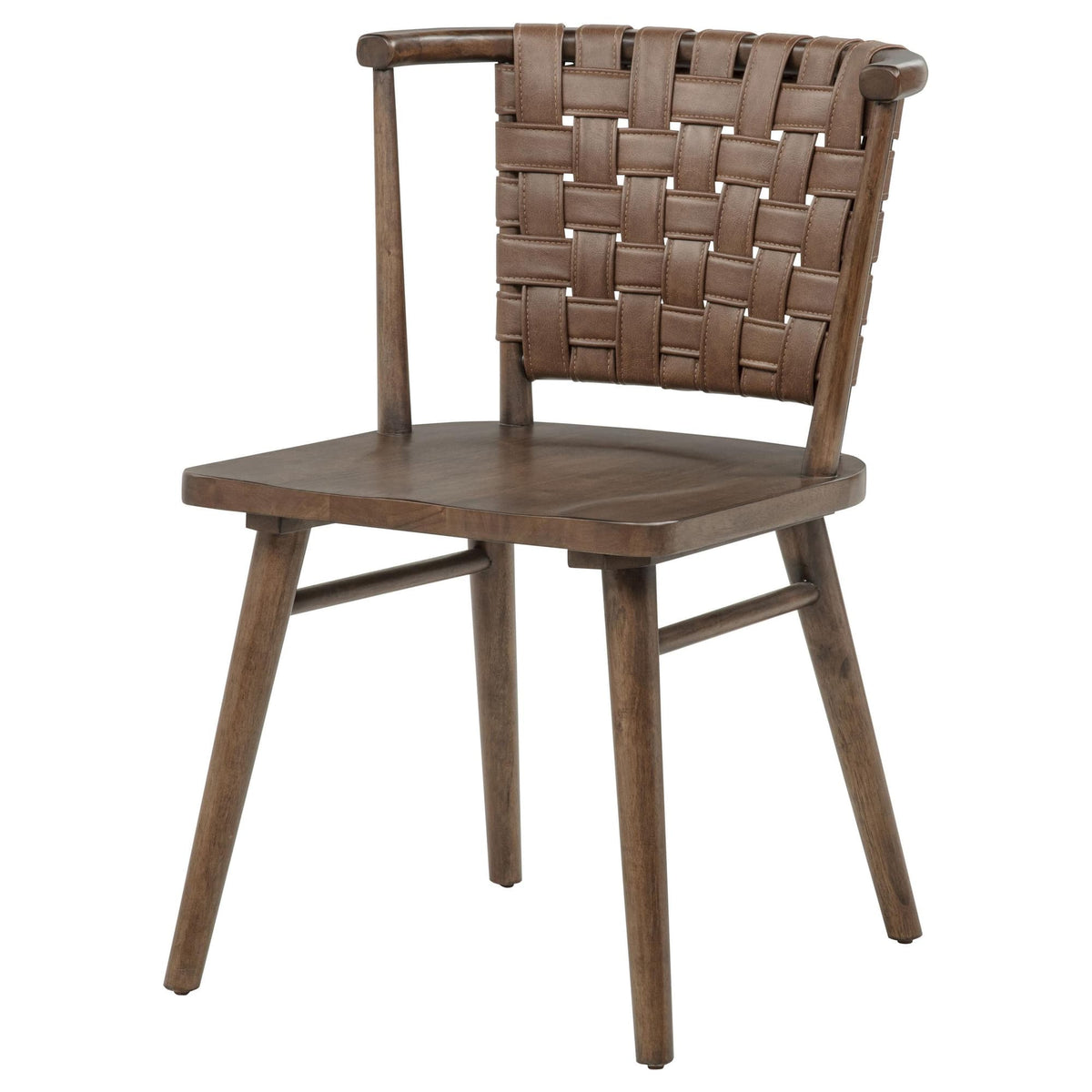 Tallis Brown Woven Leatherette Back Dining Side Chair Set of 2 — product image 4