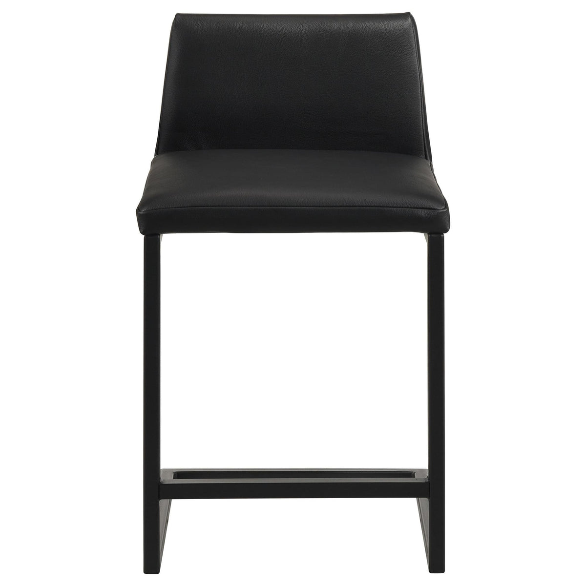 Vardon Genuine Leather Counter Height Chairs Black Set of 2 — product image 3
