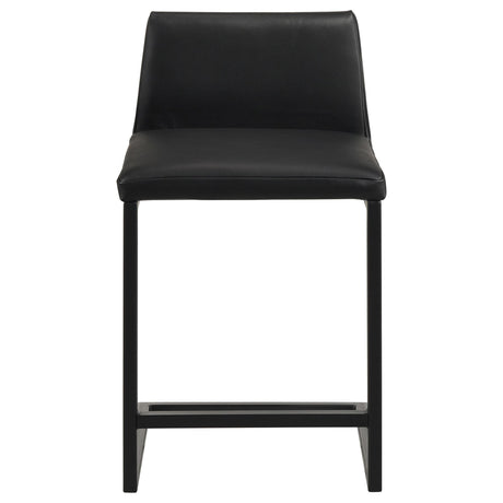 Vardon Genuine Leather Counter Height Chairs Black Set of 2 — product image 3