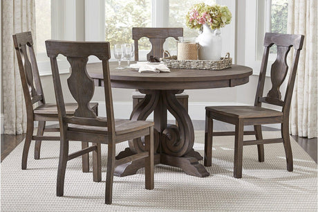 Toulon Dark Oak Circular Dining Room Set main view