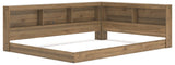 Close-up of Deanlow Honey Full Bookcase Storage Bed bookcase detail
