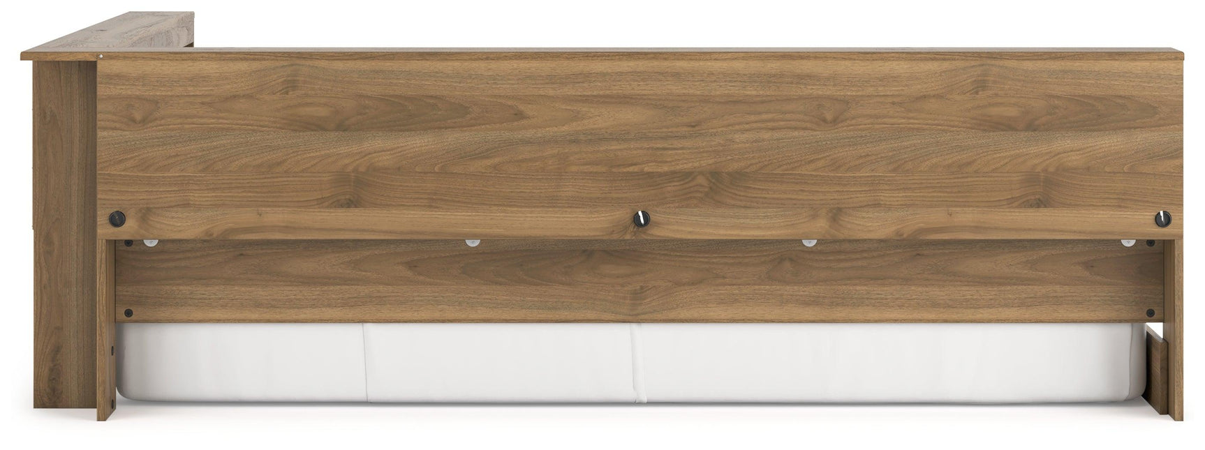 Styled bedroom featuring Deanlow Honey Full Bookcase Storage Bed