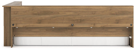 Styled bedroom featuring Deanlow Honey Full Bookcase Storage Bed