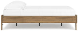Deanlow Honey Full Platform Bed showing full frame from footboard