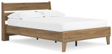 Side angle of Deanlow Honey Full Platform Panel Bed showing platform base