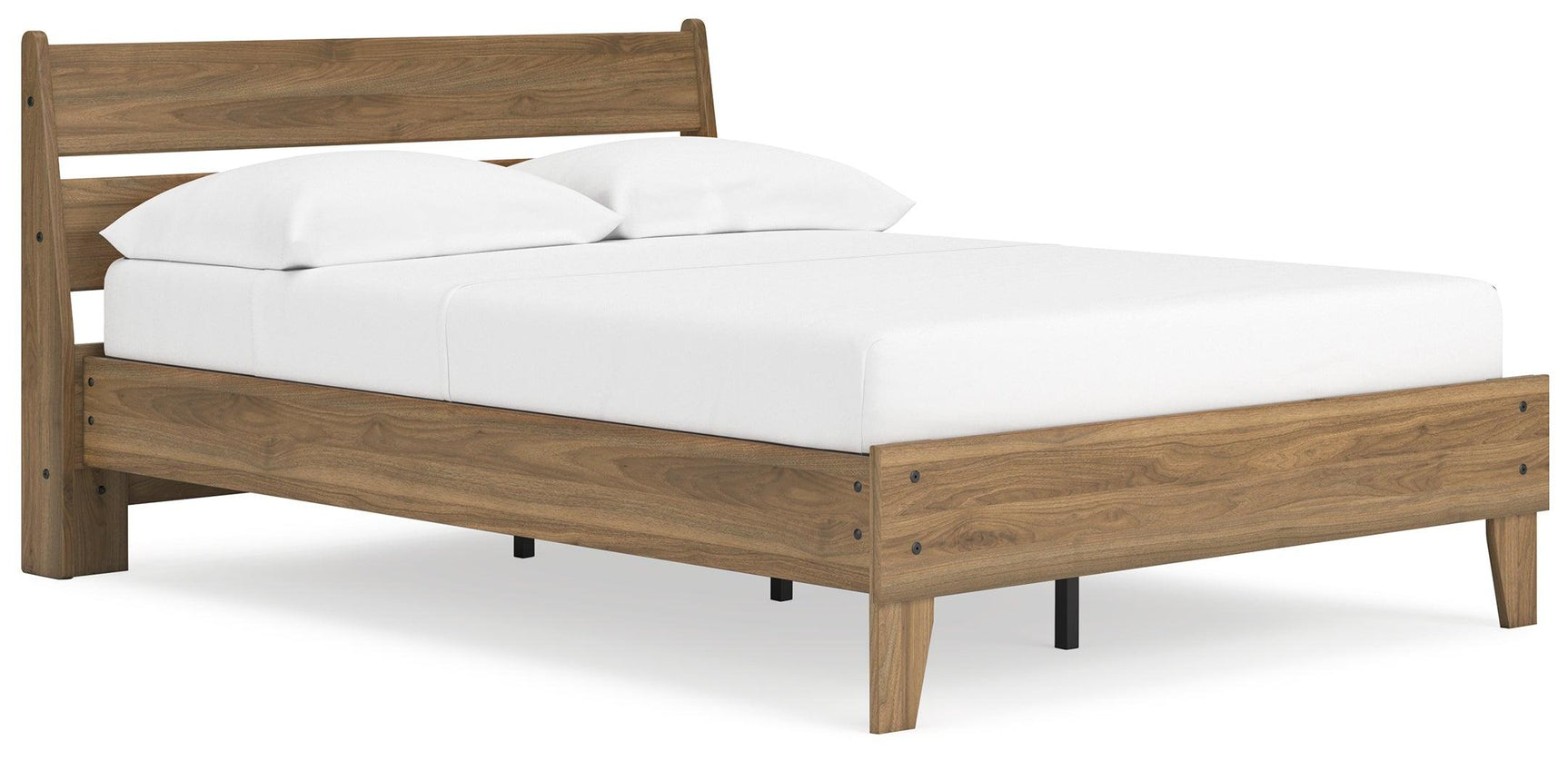 Side angle of Deanlow Honey Full Platform Panel Bed showing platform base