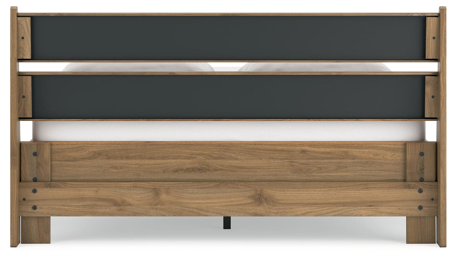 Deanlow Queen Platform Bed showing panel headboard