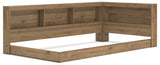 Deanlow Honey Twin Bookcase Storage Bed headboard bookcase close-up