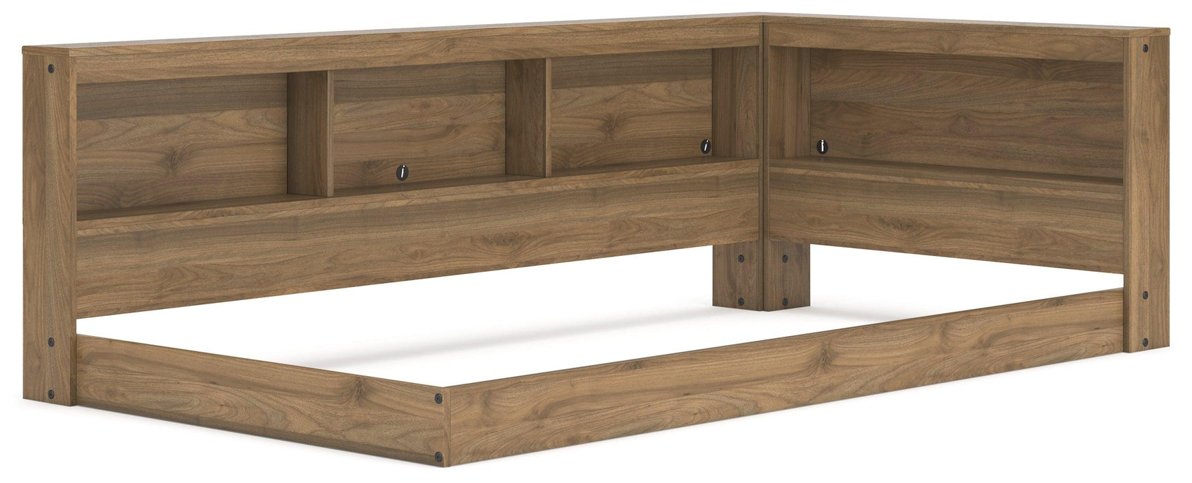 Deanlow Honey Twin Bookcase Storage Bed headboard bookcase close-up