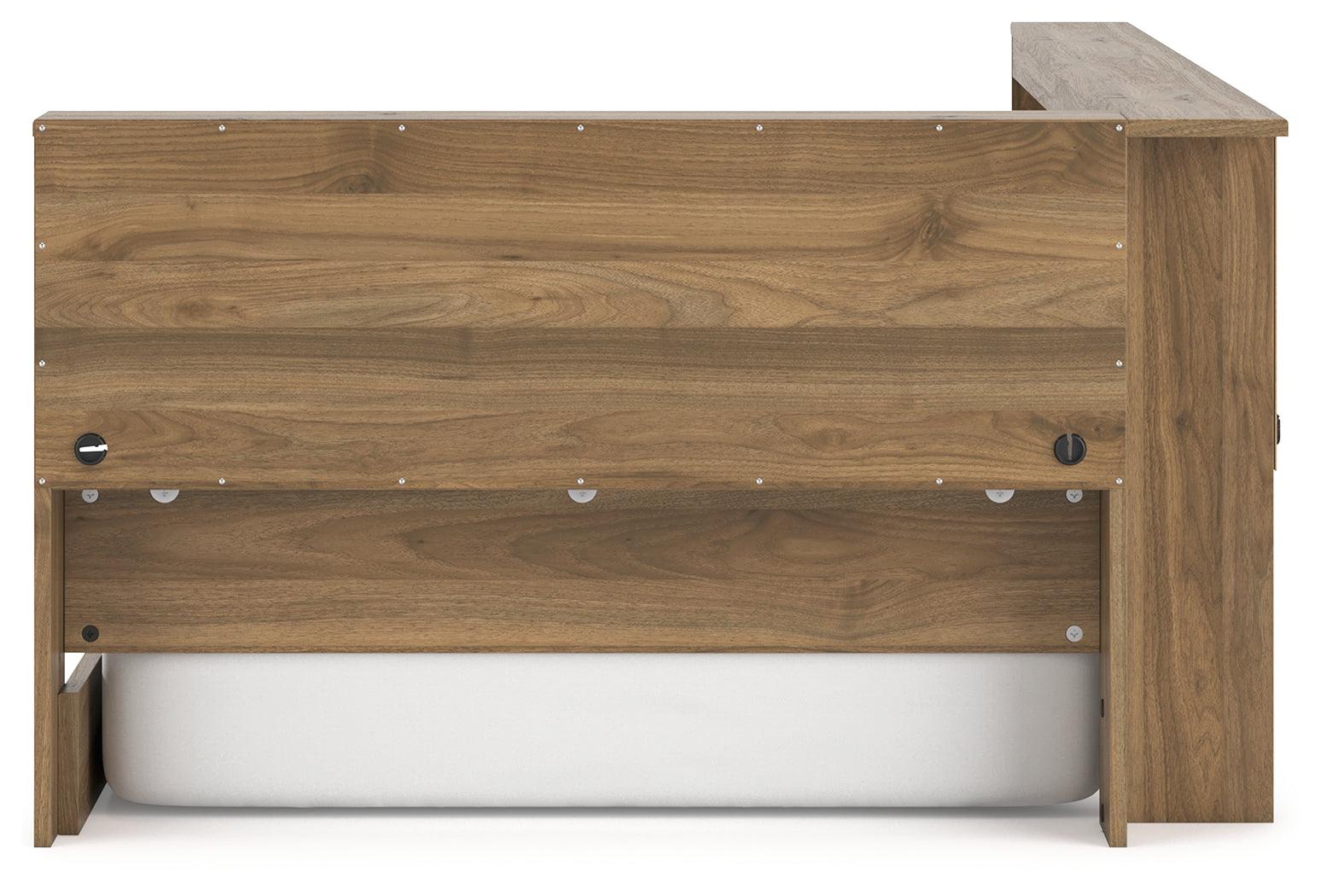 Deanlow Honey Twin Bookcase Storage Bed storage details
