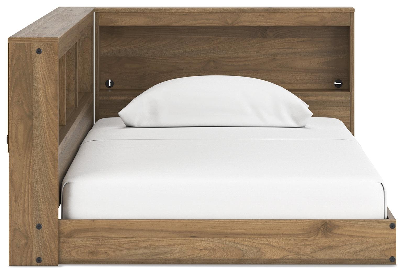 Deanlow Honey Twin Bookcase Storage Bed assembly detail