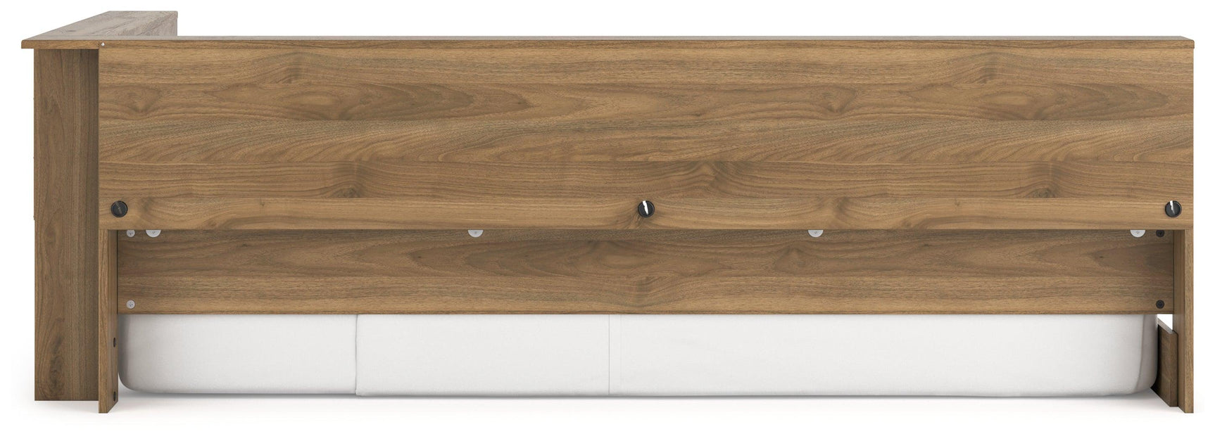 Deanlow Honey Twin Bookcase Storage Bed in bedroom setting