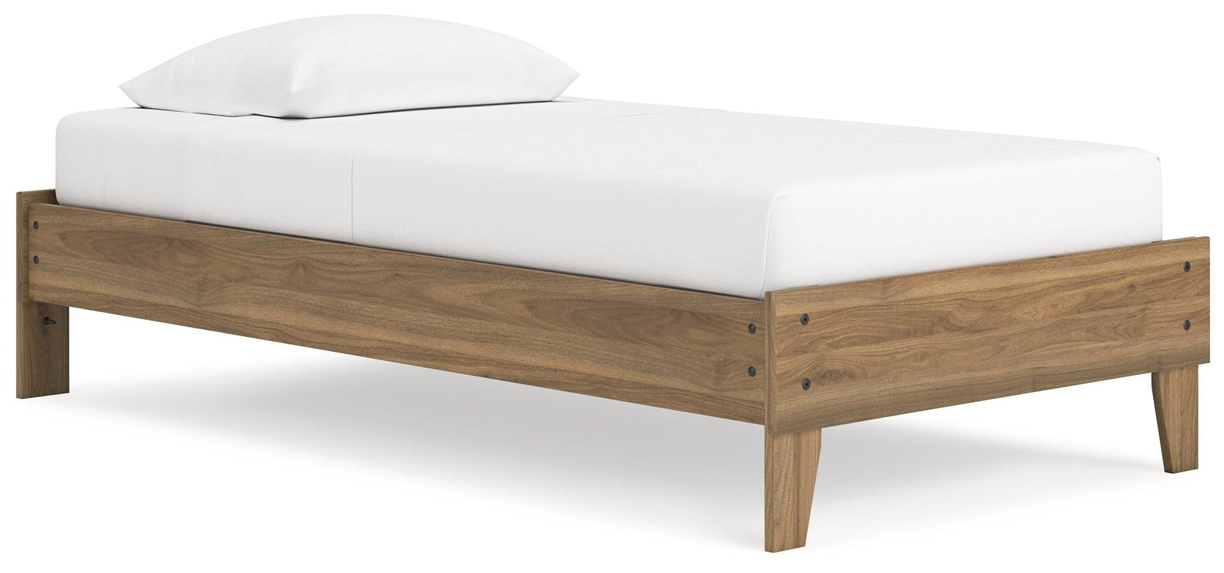 Side view of Deanlow Honey Twin Platform Bed