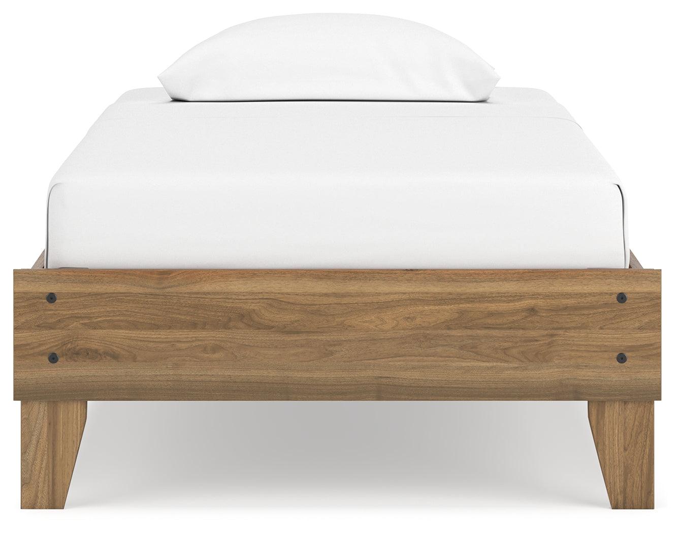 Deanlow Honey Twin Platform Bed with natural light background