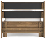 Deanlow Honey Twin Platform Panel Bed assembly parts in headboard