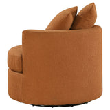 Foam seat cushion on Debbie burnt orange swivel chair