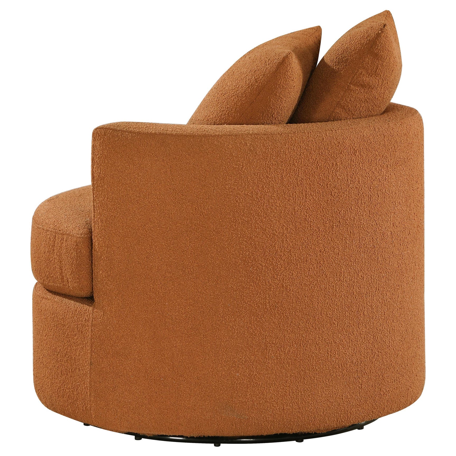 Foam seat cushion on Debbie burnt orange swivel chair