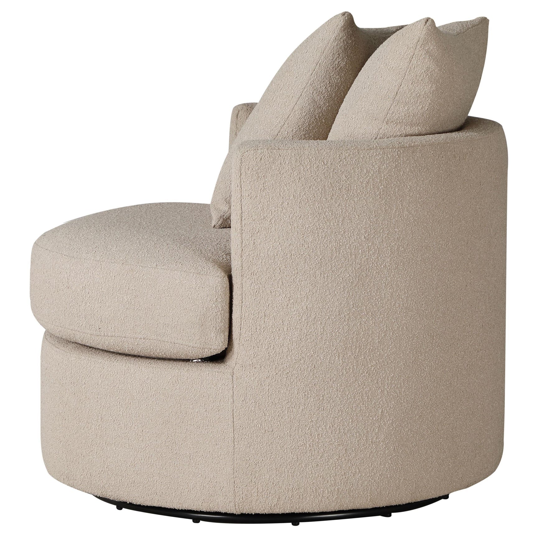 Top view highlighting swivel feature of Debbie Accent Chair