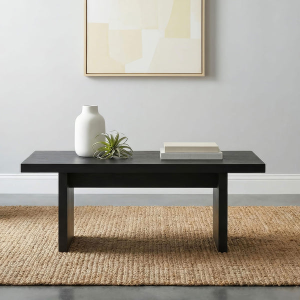 Decker 47-Inch Rectangular Cocktail Coffee Table Black view 2