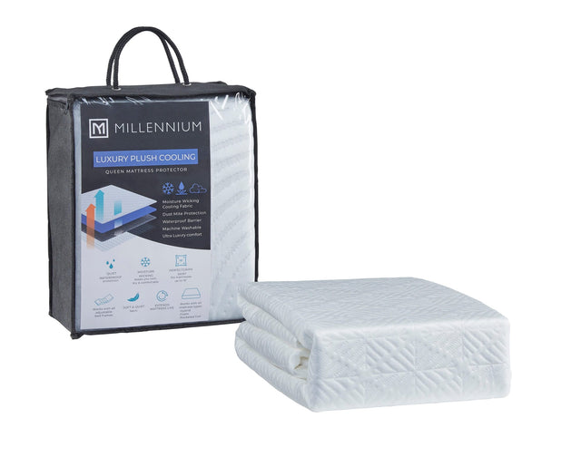 advanced Protector White Queen Mattress Protector (Set of 4) from Decor Furniture