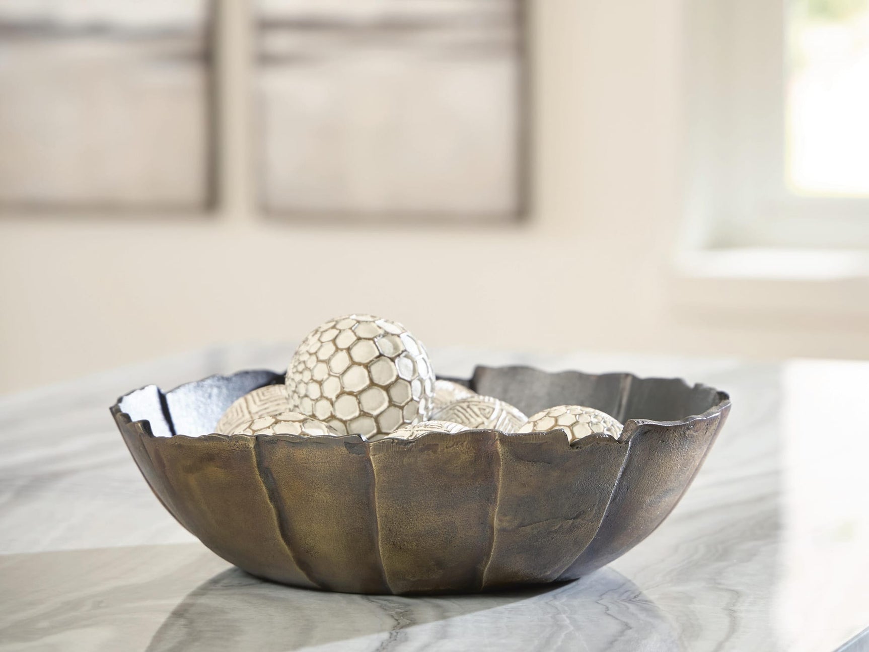 Aidman Black/Antique Gold Finish Bowl from Decor Furniture