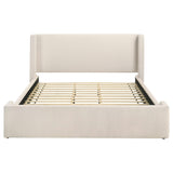 Alamosa Eastern King Boucle Upholstered Wingback Platform Bed White view 4