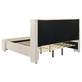 Alamosa Eastern King Boucle Upholstered Wingback Platform Bed White view 5