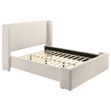 Alamosa Queen Boucle Upholstered Wingback Platform Bed White from Decor Furniture