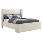 Alamosa Queen Boucle Upholstered Wingback Platform Bed White view 3